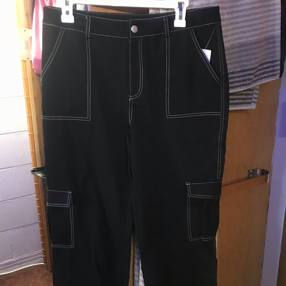 Black carpenter cargo pants